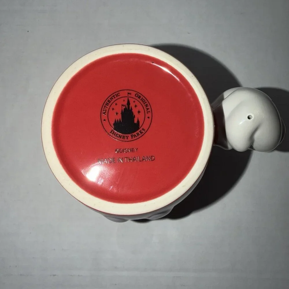 Walt Disney Parks 3D Arm Hand Handle Raised Mickey Mouse 16 oz Coffee Mug‎ Cup